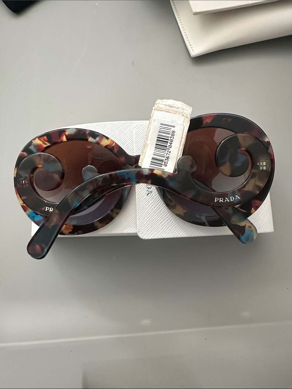 Prada Multicolor Tortoiseshell Round Sunglasses with Brown Lenses - Picture 2 of 2